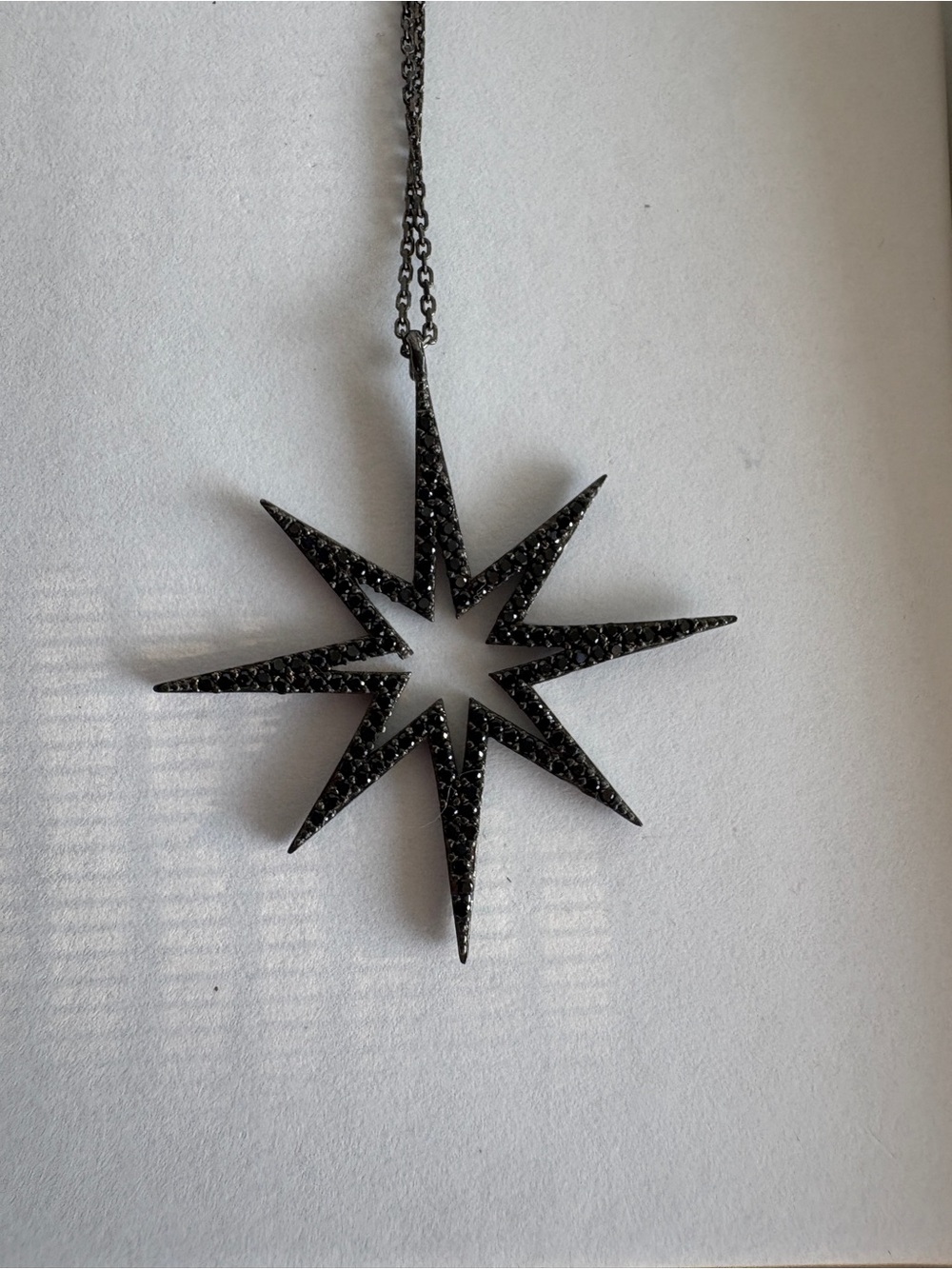 Marlyn Schiff Black Starburst Pendant Necklace